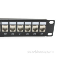 Panel de cable Keystone Jack Cat6a UTP Panel de parche